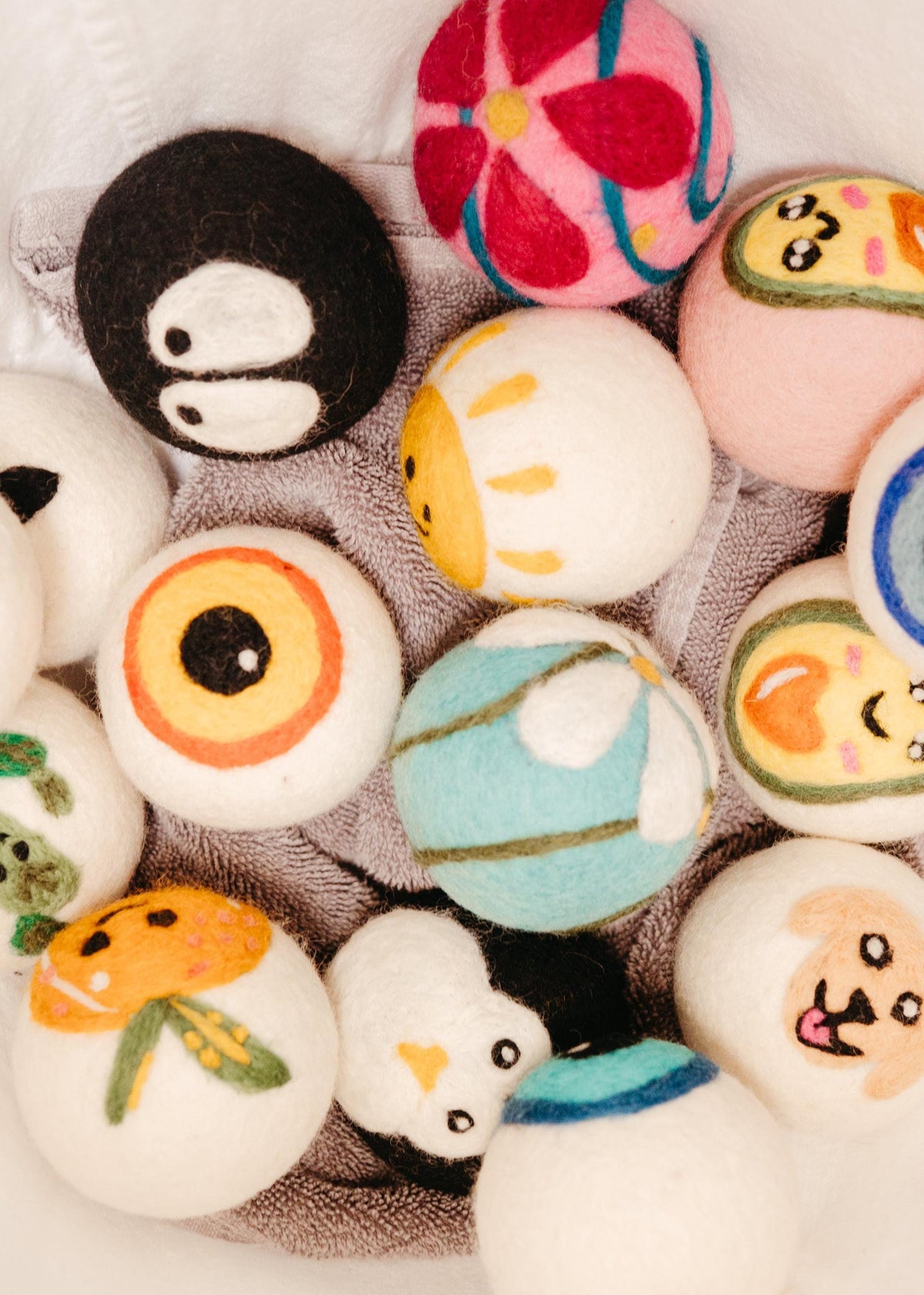 Organic Wool Dryer Balls--Buzz the Bumble Bee